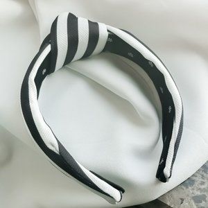 Lele Sadoughi black white stripe Knotted Headband